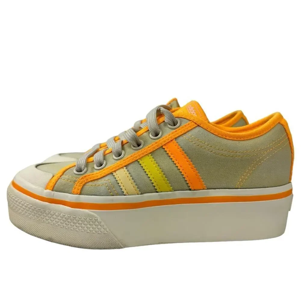 Adidas Nizza Platform Parley Women Shoe Yellow Tint Orange Sneaker Trainer SZ 5